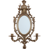 Danny's Fine Porcelain Mirror and Bronze Sconce with Candle Holder