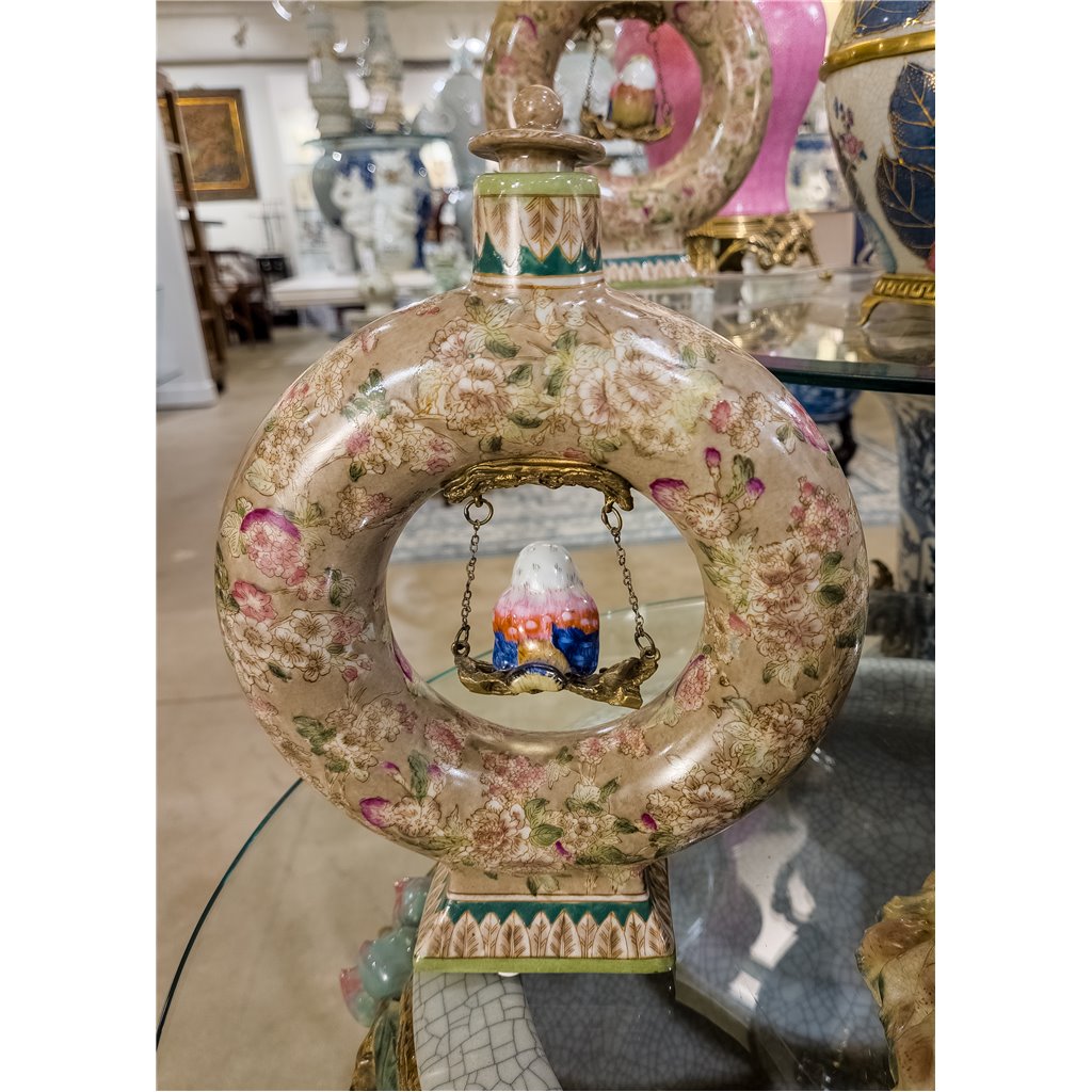 Danny's Fine Porcelain Round Bottle with Swinging Bird - Adeline