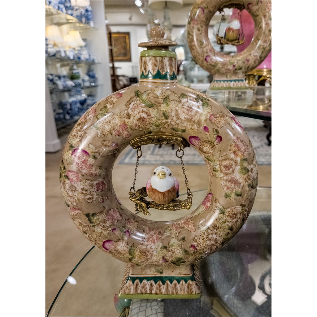 Danny's Fine Porcelain Round Bottle with Swinging Bird - Adeline