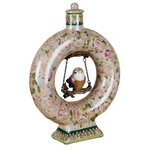 Danny's Fine Porcelain Round Bottle with Swinging Bird - Adeline