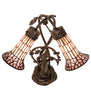 17" High Stained Glass Pond Lily 2 Light Trellis Girl Accent Lamp
