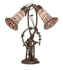 17" High Stained Glass Pond Lily 2 Light Trellis Girl Accent Lamp