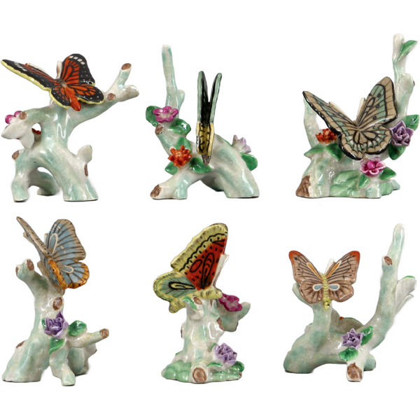 Danny's Fine Porcelain 4" H Set of 6 Petite Butterfly