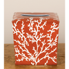 Danny's Fine Porcelain 6"l X 6w X 6h Porcelain Tissue Box - Orange Coral