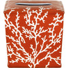 Danny's Fine Porcelain 6"l X 6w X 6h Porcelain Tissue Box - Orange Coral