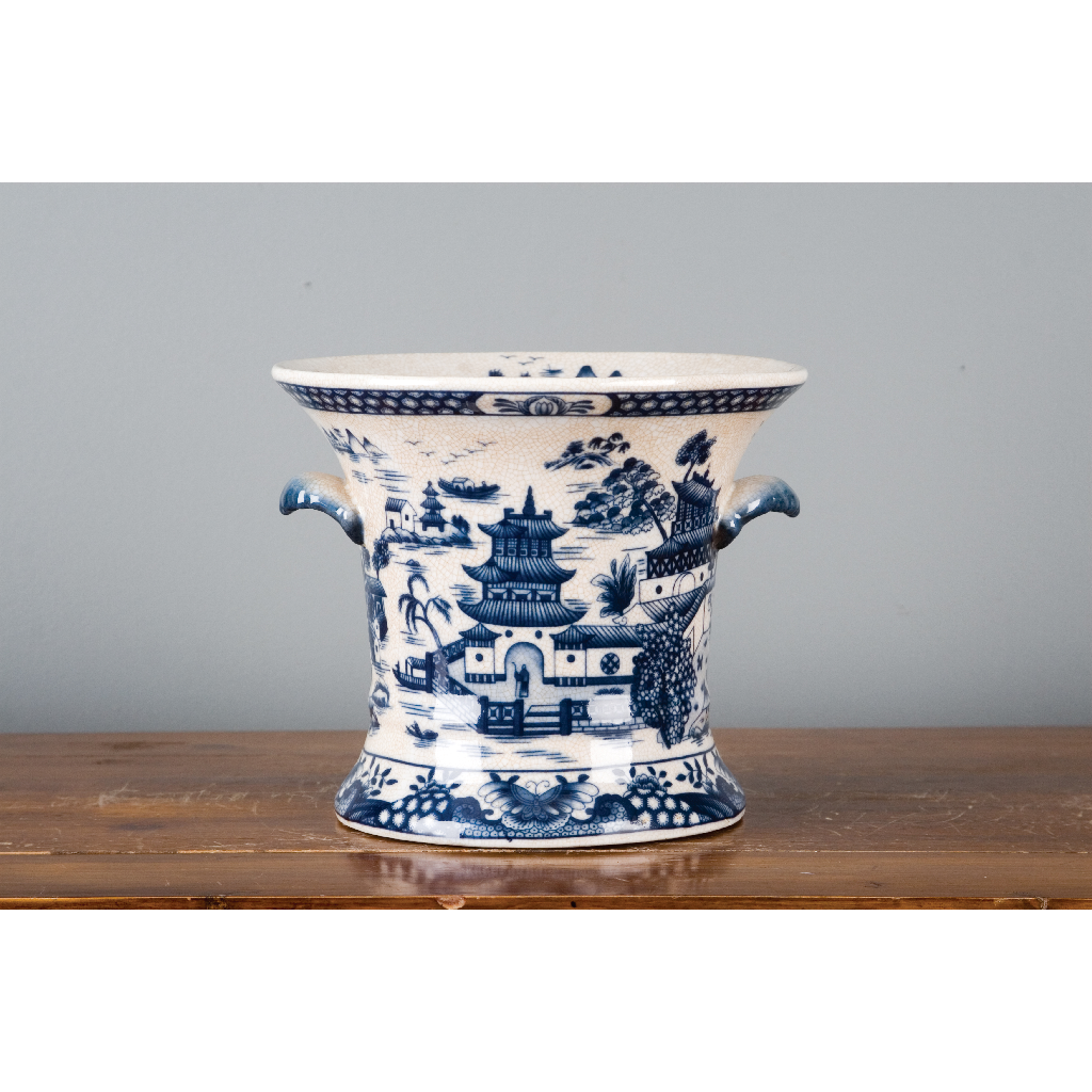 Danny's Fine Porcelain Porcelain Planter- Blue Willow