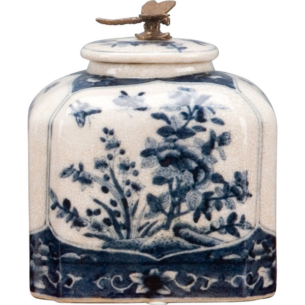 Danny's Fine Porcelain Box with Dragonfly Top - Blue & White