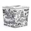 Danny's Fine Porcelain Tissue Box - Black and White Willow
