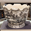 Danny's Fine Porcelain 8" Dia X 6h Scallop Planter - Black and White Willow