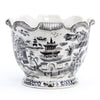 Danny's Fine Porcelain 8" Dia X 6h Scallop Planter - Black and White Willow