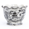 Danny's Fine Porcelain 8" Dia X 6h Scallop Planter - Black and White Willow