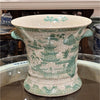 Danny's Fine Porcelain Planter - Green and White