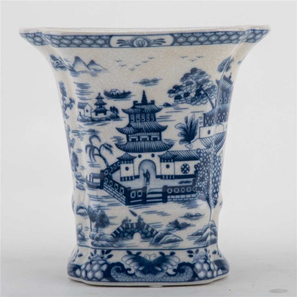 Danny's Fine Porcelain Flower Vase - Blue Willow