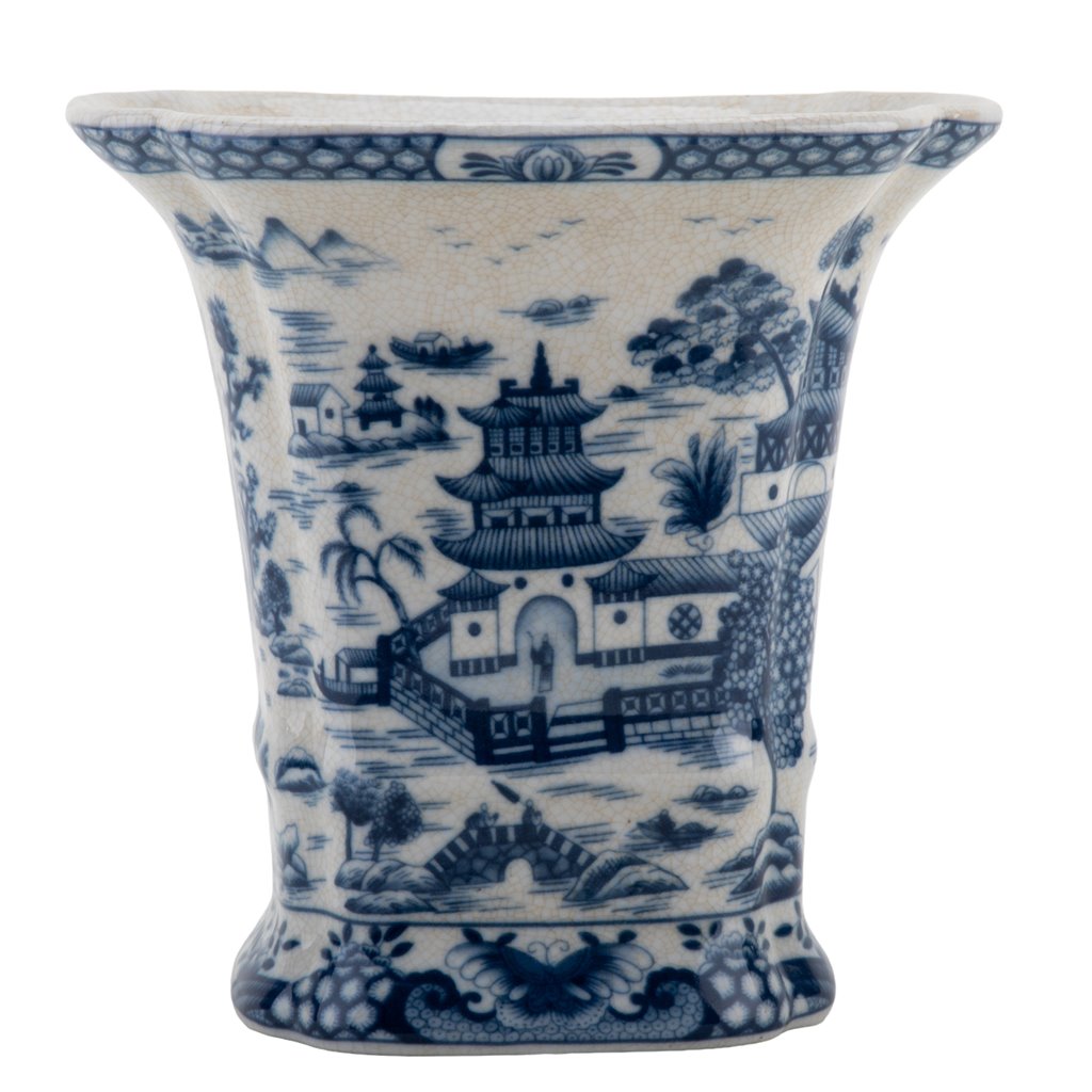 Danny's Fine Porcelain Flower Vase - Blue Willow