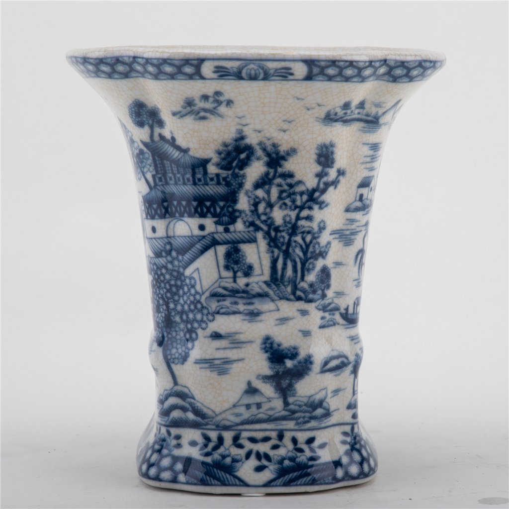 Danny's Fine Porcelain Flower Vase - Blue Willow