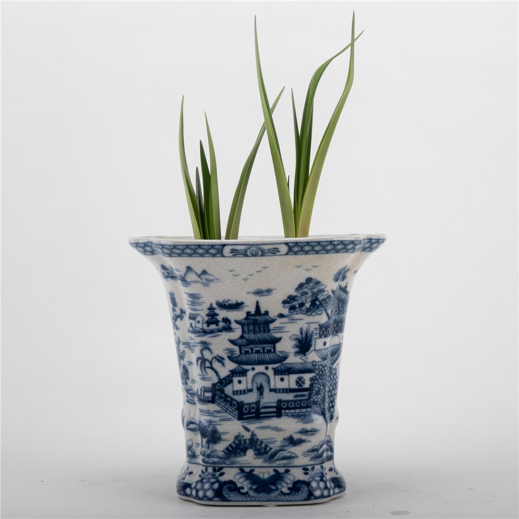 Danny's Fine Porcelain Flower Vase - Blue Willow