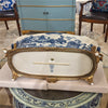 Danny's Fine Porcelain Porcelain Elongated Planter with Swan Bronze Ormolu - Blue Willow