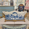 Danny's Fine Porcelain Porcelain Elongated Planter with Swan Bronze Ormolu - Blue Willow
