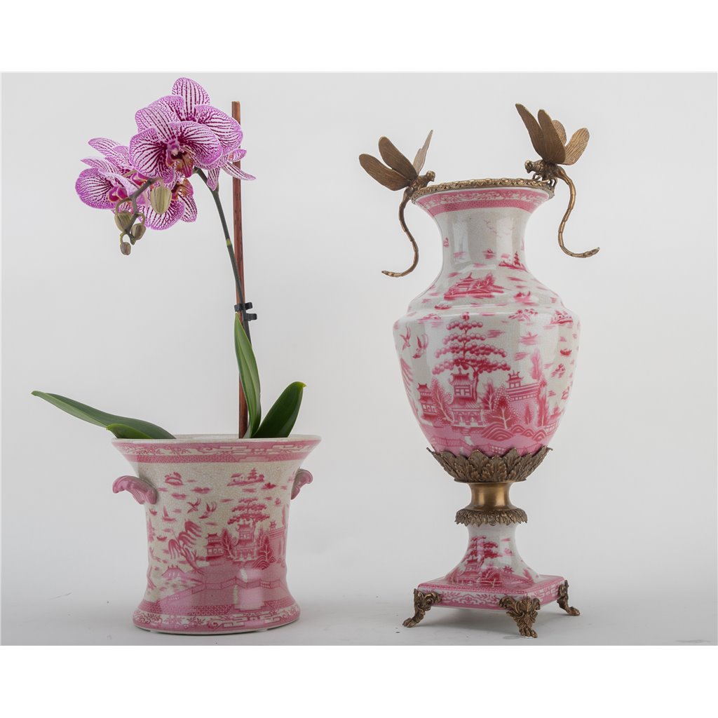 Danny's Fine Porcelain Planter-Pink Willow