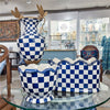 Danny's Fine Porcelain Planter - Blue & White Checker