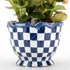 Danny's Fine Porcelain Planter - Blue & White Checker