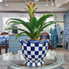 Danny's Fine Porcelain Planter - Blue & White Checker