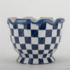 Danny's Fine Porcelain Planter - Blue & White Checker