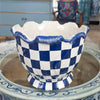Danny's Fine Porcelain Planter - Blue & White Checker