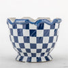 Danny's Fine Porcelain Planter - Blue & White Checker