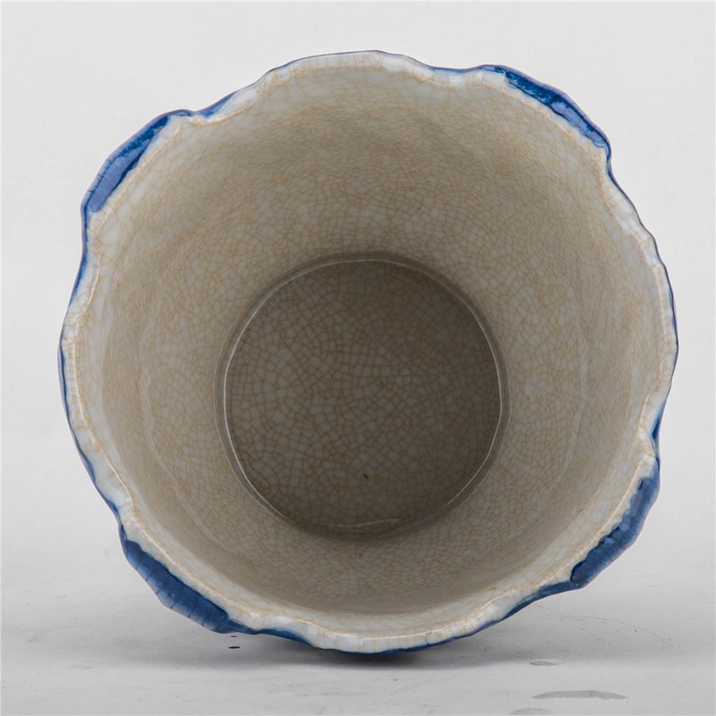 Danny's Fine Porcelain Planter - Blue & White Checker