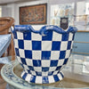 Danny's Fine Porcelain Planter - Blue & White Checker