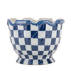 Danny's Fine Porcelain Planter - Blue & White Checker