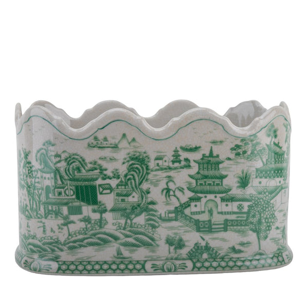 Danny's Fine Porcelain Planter- Green Willow