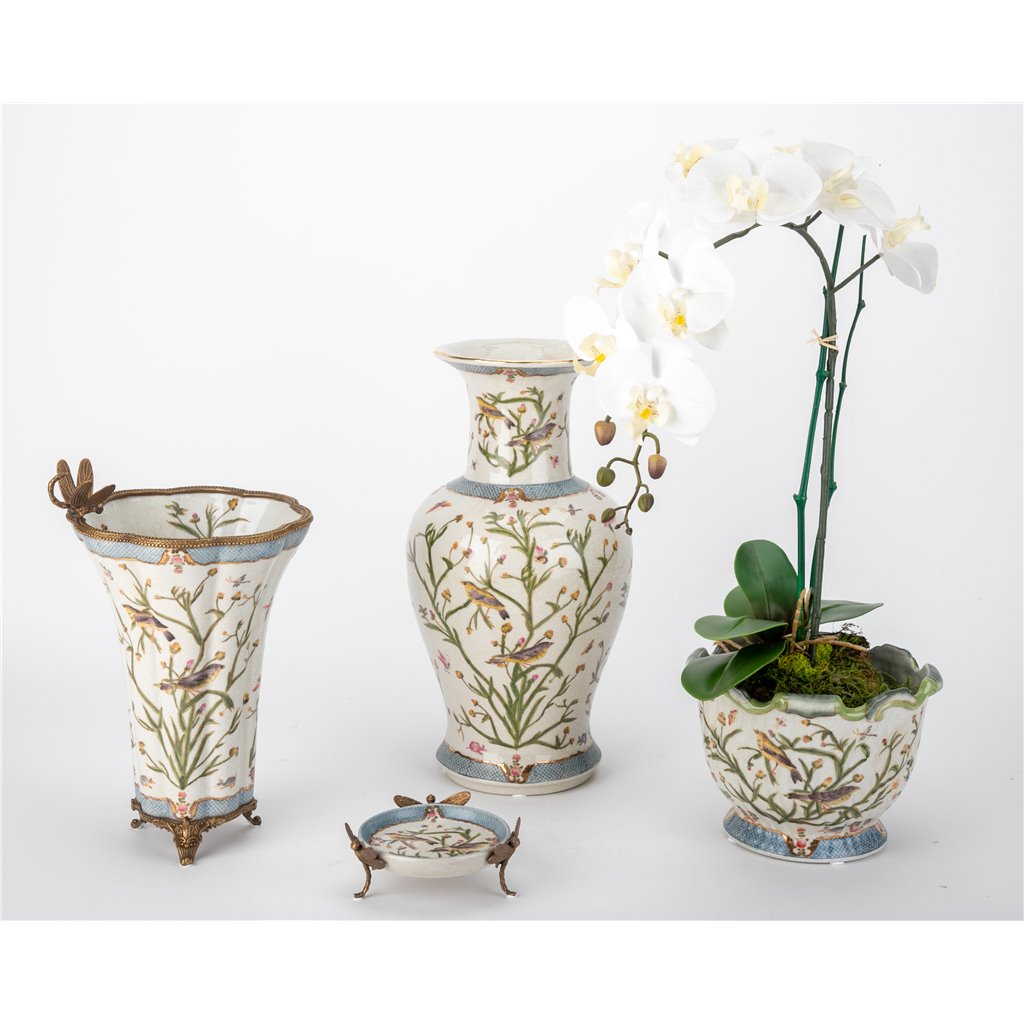 Danny's Fine Porcelain Porcelain Scallop Planter - Satin Grass