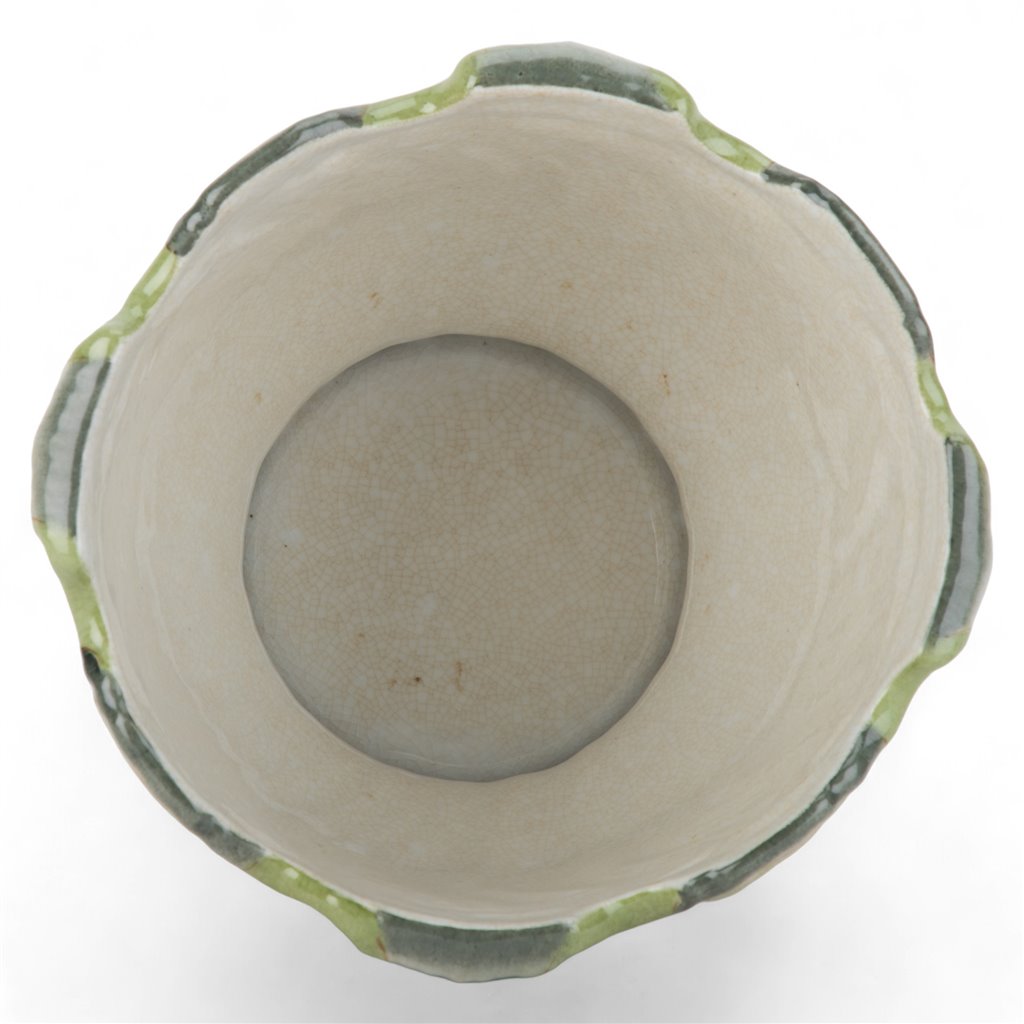 Danny's Fine Porcelain Porcelain Scallop Planter - Satin Grass