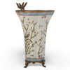 Danny's Fine Porcelain Porcelain Vase with Bronze Ormolu Dragonfly - Satin Grass
