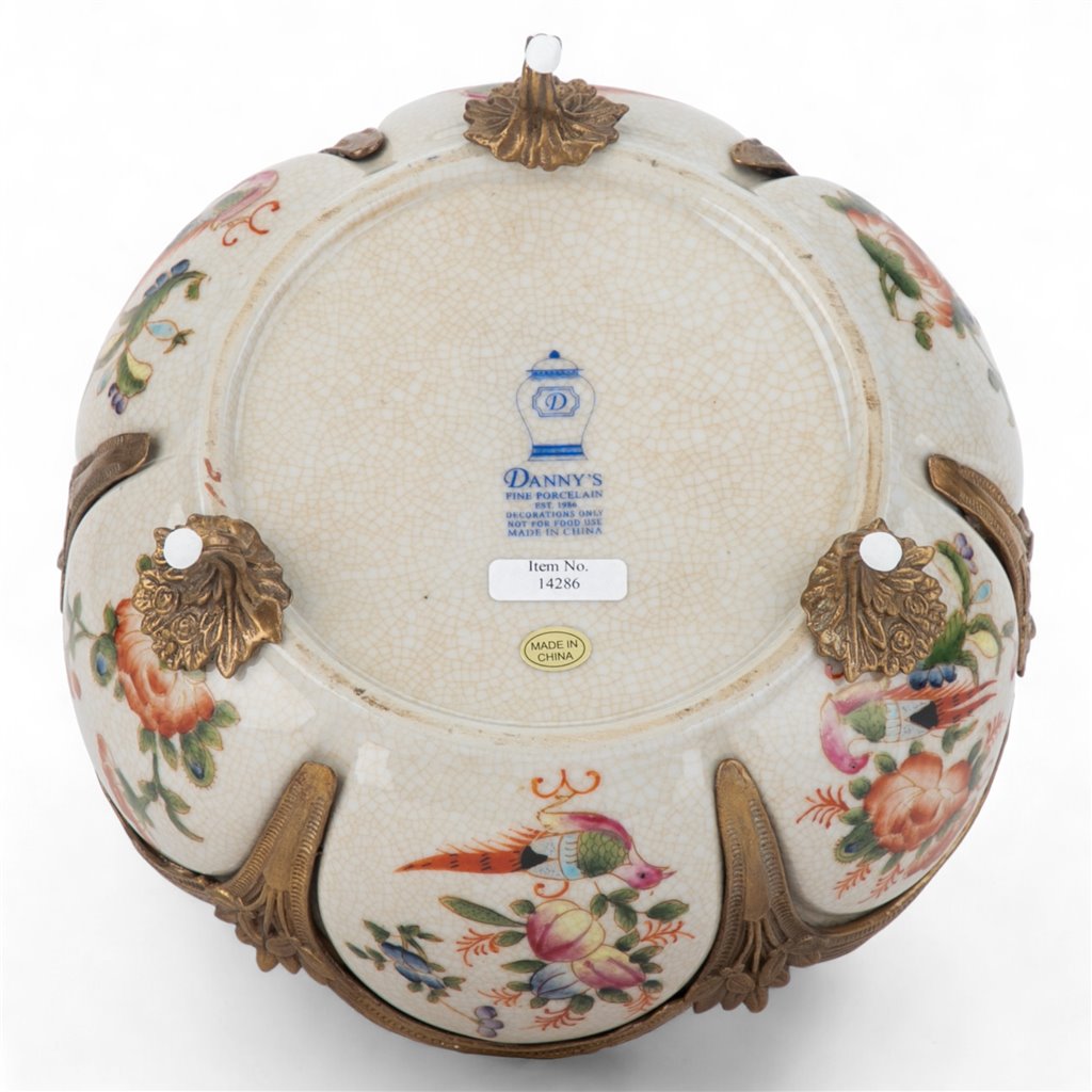 Danny's Fine Porcelain Porcelain Scallop Basin with Bronze Ormolu - Regency