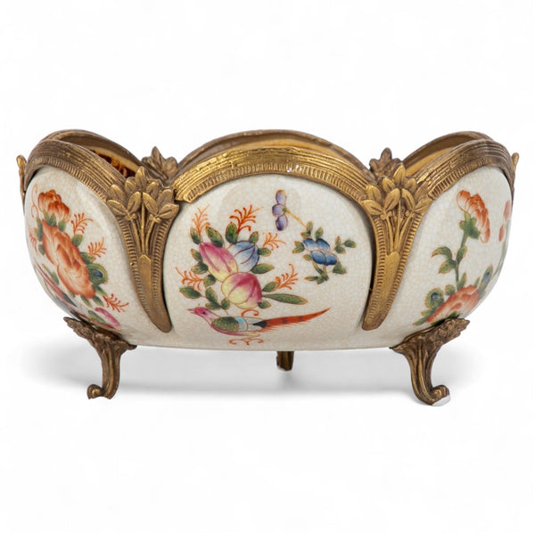 Danny's Fine Porcelain Porcelain Scallop Basin with Bronze Ormolu - Regency