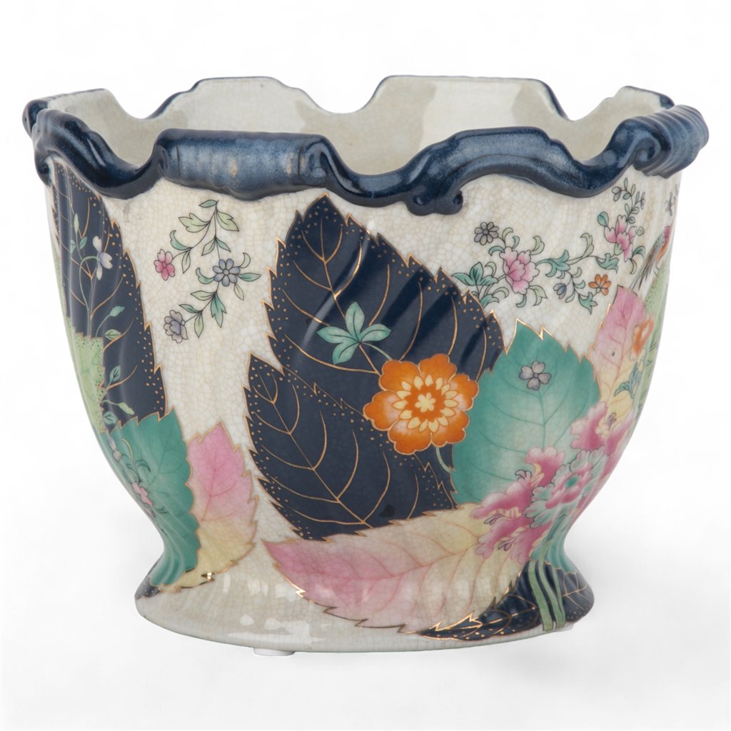 Danny's Fine Porcelain Porcelain Scallop Planter - Tobacco Leaf