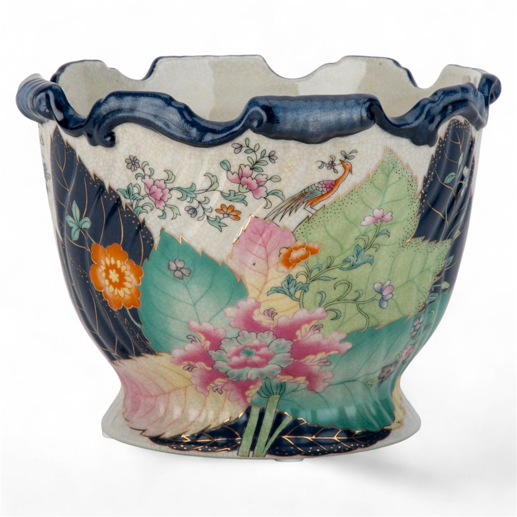 Danny's Fine Porcelain Porcelain Scallop Planter - Tobacco Leaf