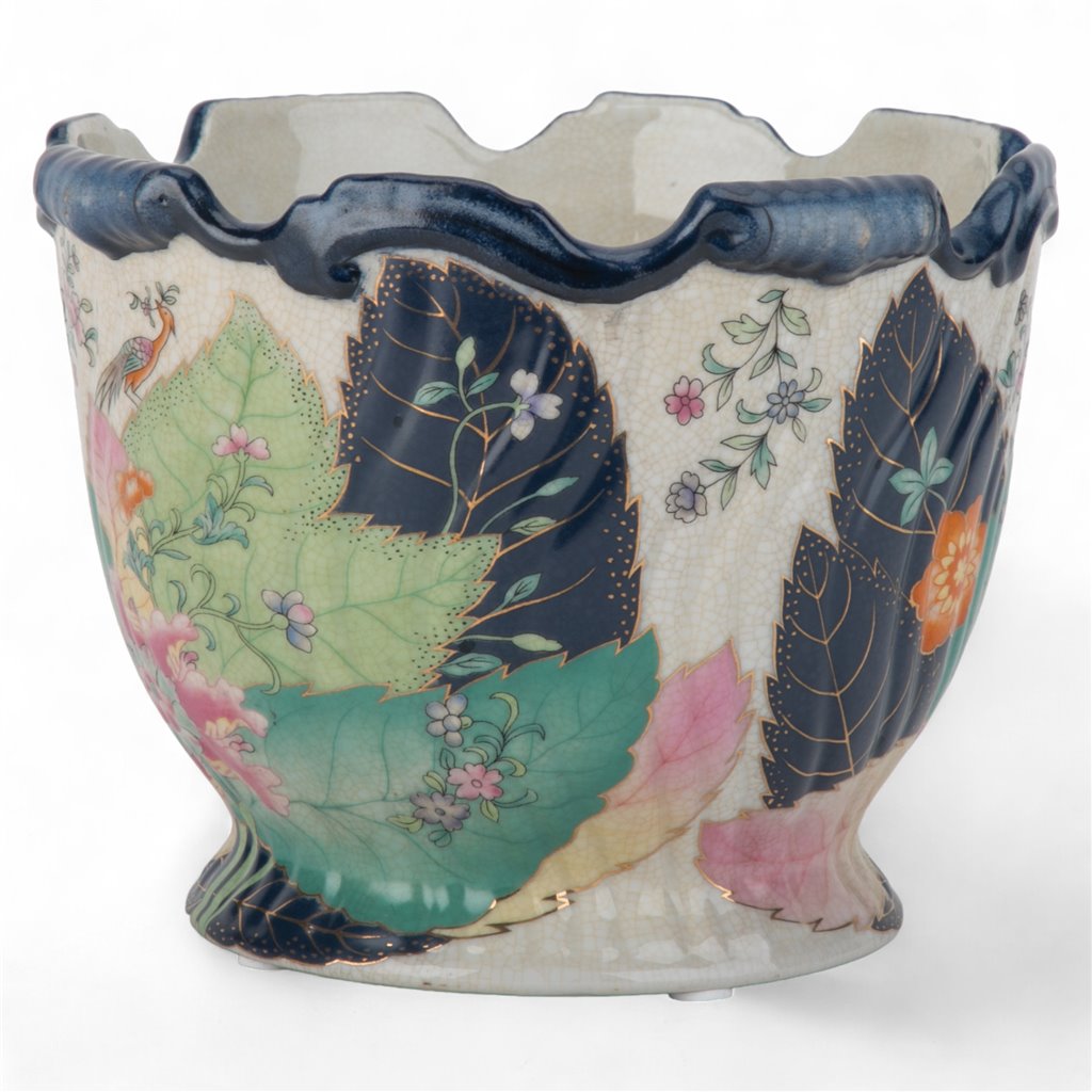 Danny's Fine Porcelain Porcelain Scallop Planter - Tobacco Leaf