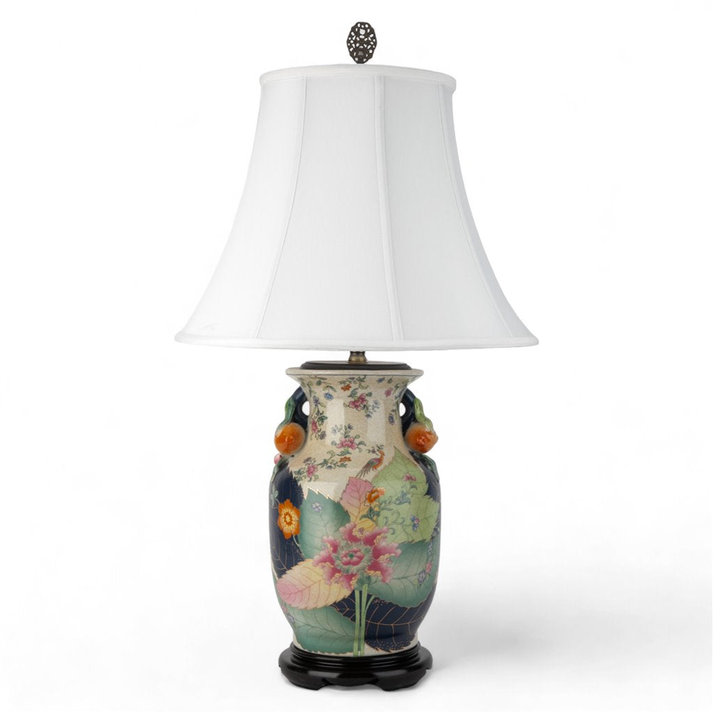Danny's Fine Porcelain Porcelain Lamp - Tobacco Leaf (wood Base)(108-17-Be)