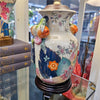 Danny's Fine Porcelain Porcelain Small Lamp - Tobacco Leaf (wood Base)