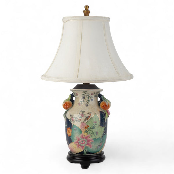 Danny's Fine Porcelain Porcelain Small Lamp - Tobacco Leaf (wood Base)