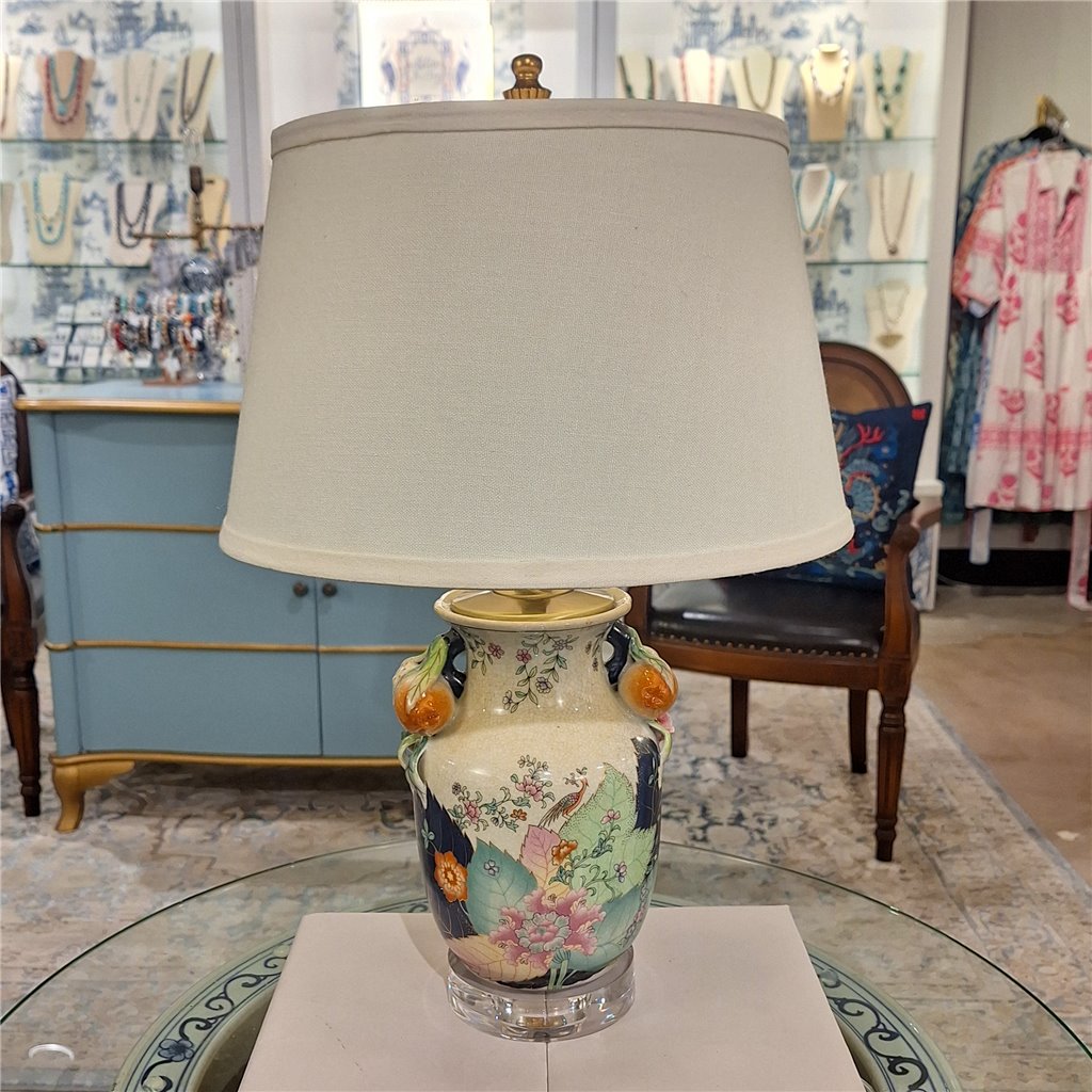 Danny's Fine Porcelain Porcelain Small Lamp - Tobacco Leaf (acrylic Base)