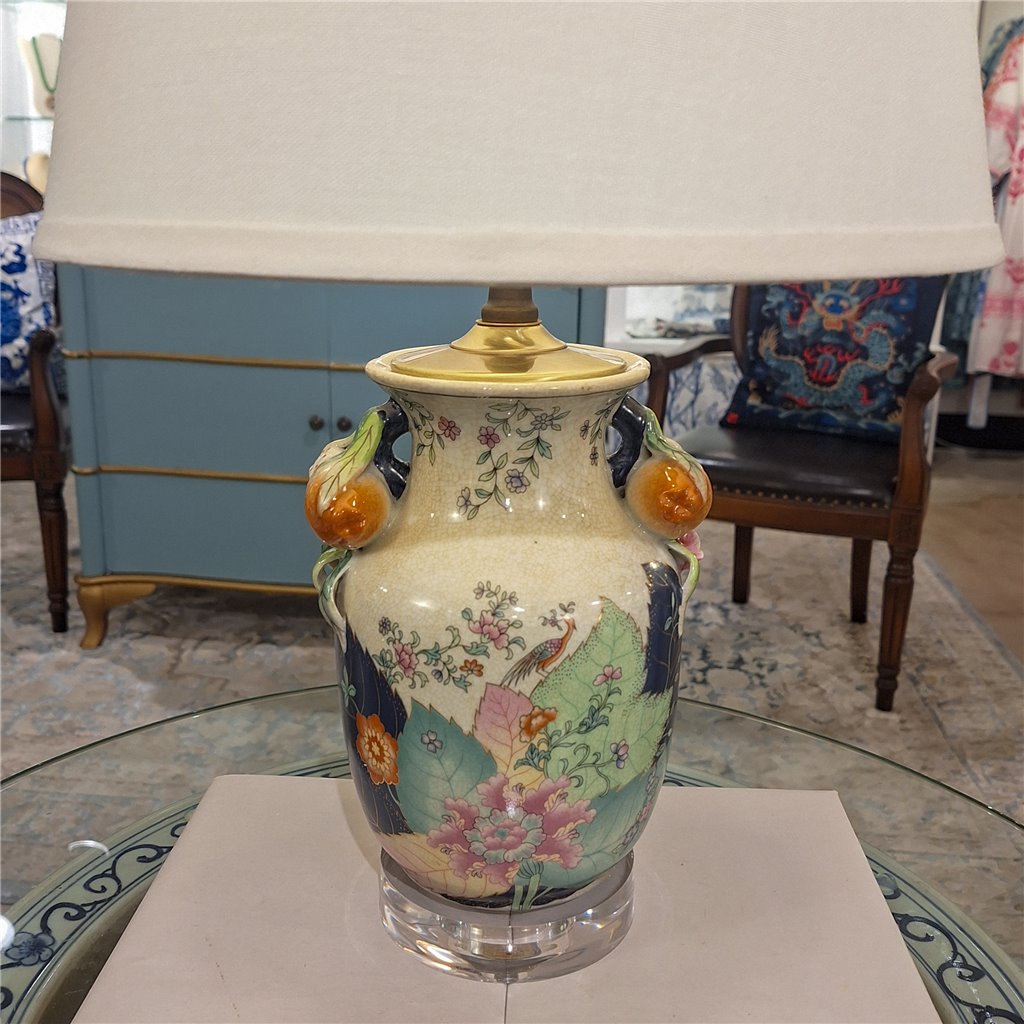 Danny's Fine Porcelain Porcelain Small Lamp - Tobacco Leaf (acrylic Base)