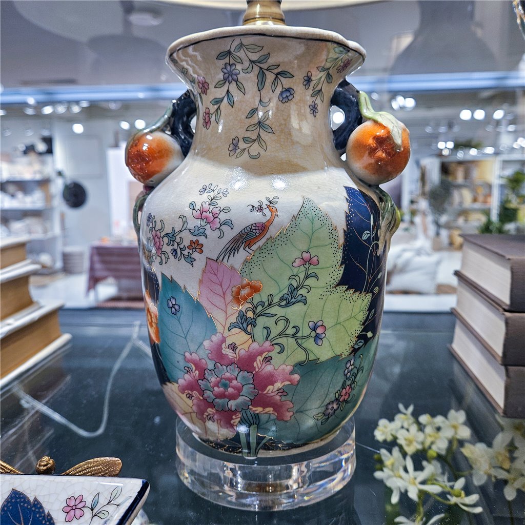 Danny's Fine Porcelain Porcelain Small Lamp - Tobacco Leaf (acrylic Base)