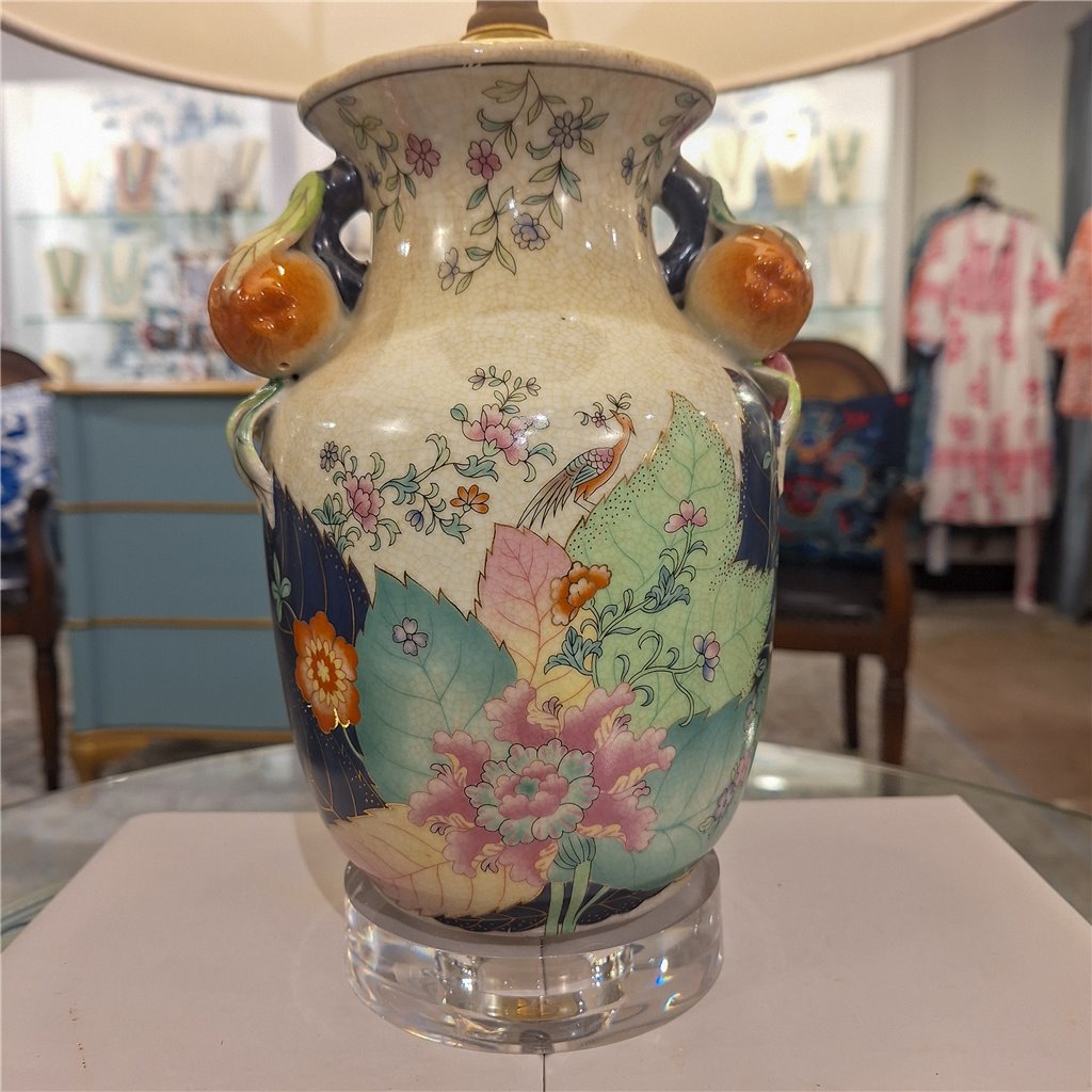 Danny's Fine Porcelain Porcelain Small Lamp - Tobacco Leaf (acrylic Base)
