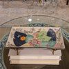 Danny's Fine Porcelain Porcelain Tray with Bronze Dragonfly - Tobacco Leaf