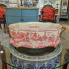 Danny's Fine Porcelain Porcelain Oval Basin with Ormolu Handles-Pink and White Willow